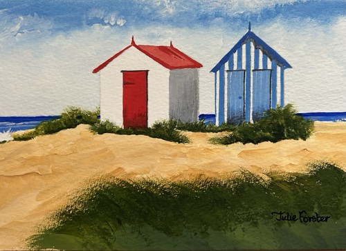 Beach huts miniature - “beach, huts”