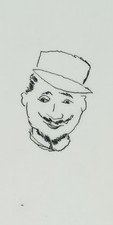 E. KLEPPER (1906-1980), Head Study E. Mann w. Hat, Ink Realism Portrait