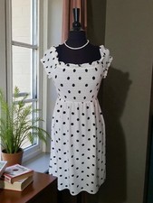 NEW Topshop Ivory Black Polka