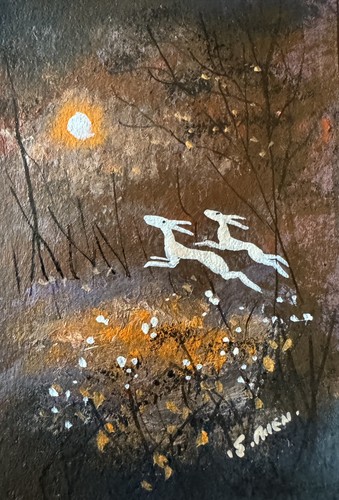 Aceo original moon - original, smiles