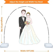 Reusable Balloon Arch Stand Kit with Base, Adjustable Balloon Arch Frame 10FT