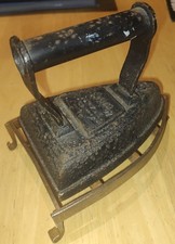 A VINTAGE SALTER FLAT IRON AND