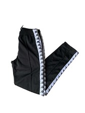 Vintage Kappa Taped Tracksuit Bottoms Mens Small Black 90s Y2K Hip Hop