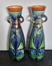 Beautiful Owl Antique Vase x2