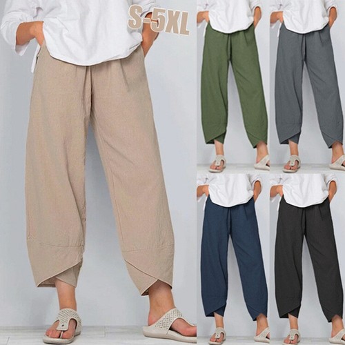 Womens cotton linen baggy - cotton,