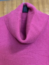 Woolover Merino Wool And Cashmere Jumper dress Cerise Pink 36 Chest With Defect
