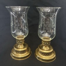 Pair of Etched Glass Grapevine