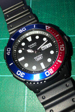 Casio MRW 230h-1E2VEF dive watch, red/blue ‘pepsi’ bezel, 100m water resistance
