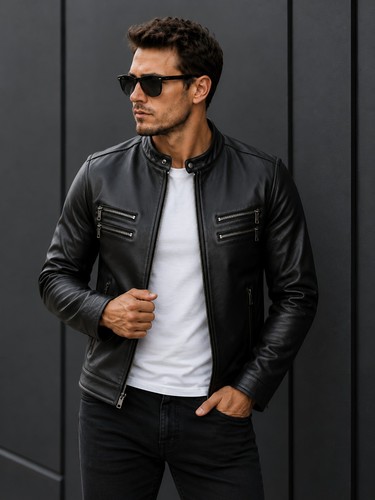Premium biker leather jacket - premium,