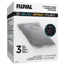 Fluval SPEC FLEX EVO Fish Tank Replacement Activated Carbon - Aquarium Media 3PK