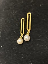 Akoya Pearl Drop Earrings Gold