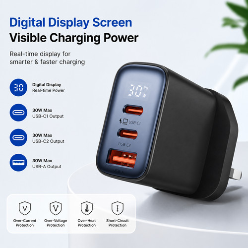 30w fast charger plug - plug, usb