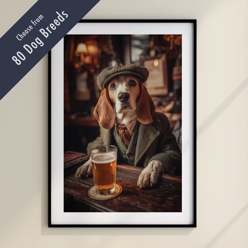 Funny dog drinking beer the - at,