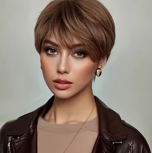 Short pixie cut brown straight - short,