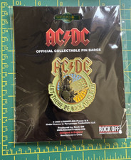 AC/DC LET THERE BE ROCK TOUR 1977 LOGO METAL BADGE OFFICIALLY LICENSED