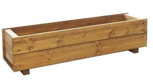 Wooden trough planter wood - wooden,