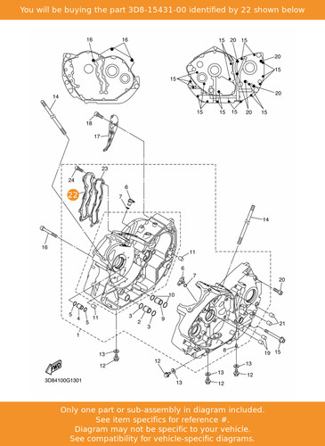 Yamaha cover crankcase - cover,, 3