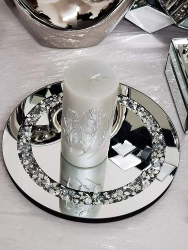 25cm round shape mirrored - round,