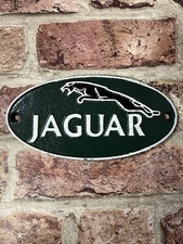 Jaguar Small Cast Iron Retro Look Hand Painted Wall Sign/Plaque 18 x 9cm new
