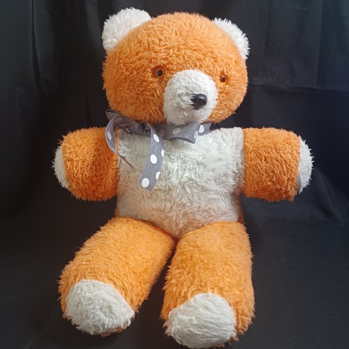 Vintage orange white teddy - white,