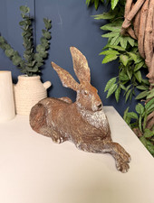 Rustic hare ornament - rustic, lying