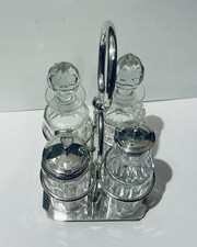 Silver plate Vintage 4 bottle