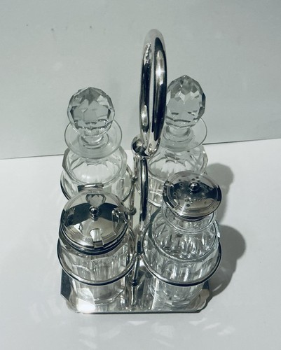 Silver plate vintage - plate, bottle