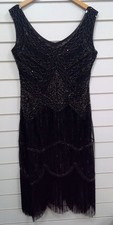 Ladies FUNDAISY Black Sequined Flapper Dress XL - CG H71