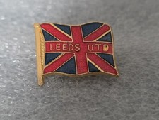 Leeds United FC SC LUFC Pin Badge Elland Road Utd White  Rare Union Jack Flag