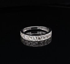 Vintage 1.00ct Diamond Set Platinum Eternity Ring Size M1/2 Val $3770