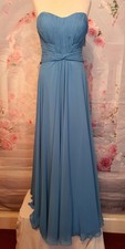 Alexia Designs Strapless Sapphire Blue Chiffon Gown Size 16 Formal / Bridesmaid