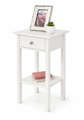 White drawer side table - drawer, –