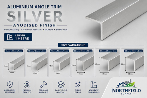 Aluminium angle corner trim - aluminium,
