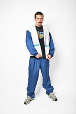Vintage 90s shell suit blue