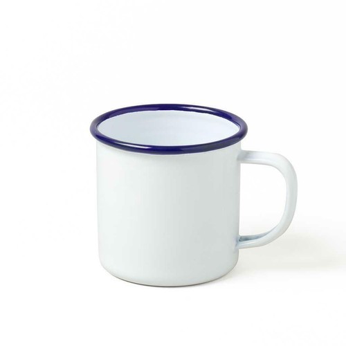 8cm enamel mug cup white - enamel,