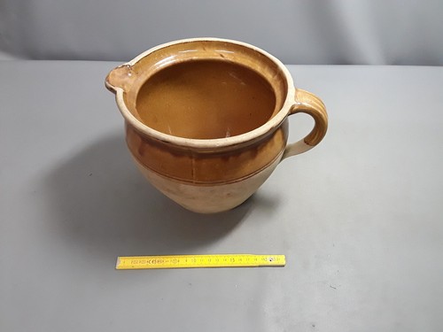 Old varnished terracotta pot - terracotta,