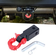 Red 2in Shackle Hitch Receiver Steel Vehicle Recovery Towing Accessories For