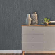 Navy Blue Metallic Wallpaper