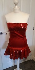 Ladies Diva Catwalk Collection Red Sequin Dress Size s/m