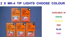 2 X: MK4 TIP LIGHTS: SEA FISHING BEACHCASTER ROD TIP LIGHT NIGHT BITE INDICATOR