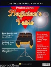 Black Art MAGICIANS MAGIC TRICK TABLE Velvet Top Base Folding Stand Stage Prop 