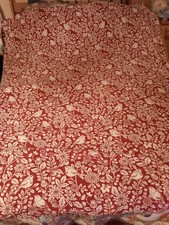 Vtg Look Linen Cotton Mix Bedspread Topper Size Double Cottage Core Farmhouse