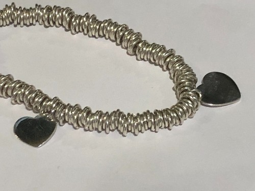 Sterling silver heart - silver, stretch