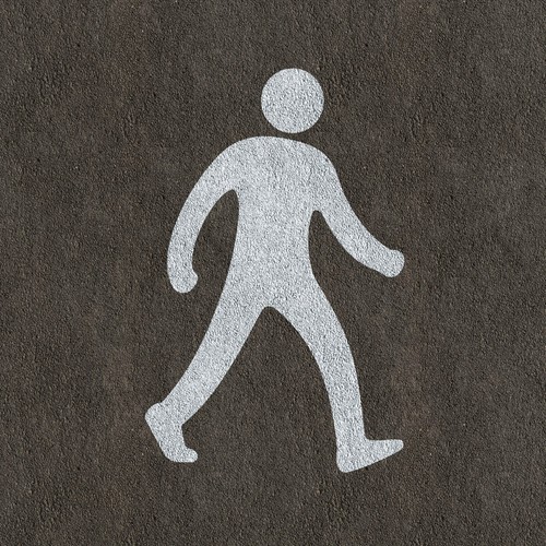 Pedestrian sign stencil - pedestrian,