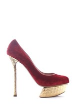 Nicholas Kirkwood Velvet Platform Pumps / Red