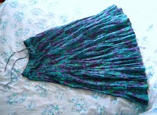 ROMAN Hippy Boho Gypsy Indian Skirt Purple Blue Peacock Feather Print UK Size 20