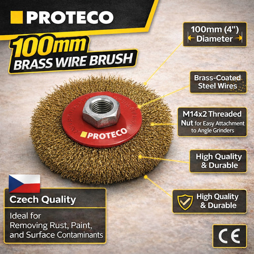 Proteco brass wire brush - brass,