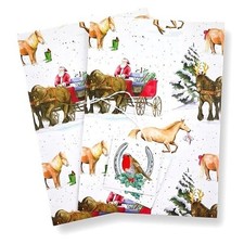 Christmas Wrapping Paper Horse & Carriage Equine Themed Recycled paper