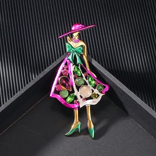 Elegant enamel brooch pin - brooch,