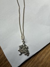 Ortak Scotland Beautiful Sterling Silver 925 Pendant Necklace Celtic Dragon VGC